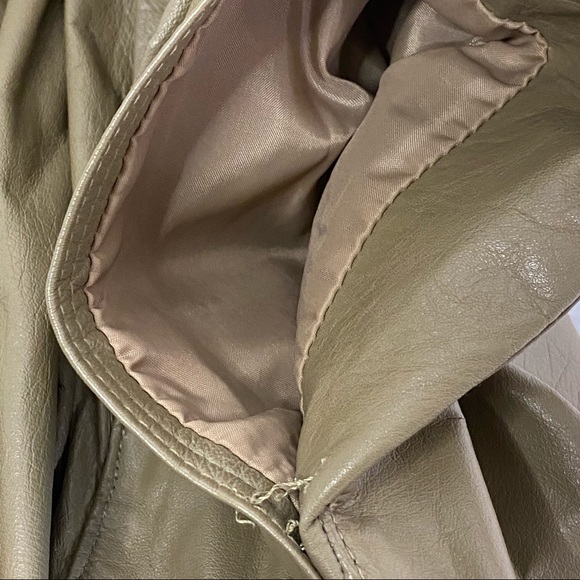 Vintage women’s Stylman Brown/Tan High Waist Pleated Leather Pants Size 15 - Picture 13 of 15